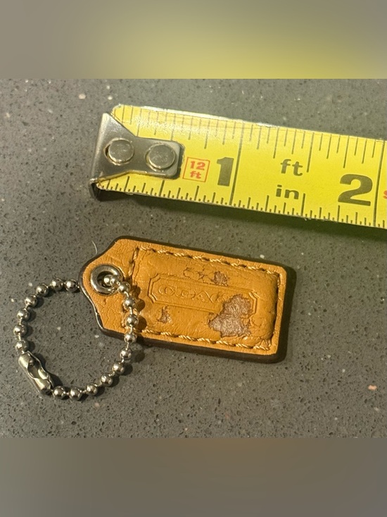Coach Handbags - Coach Camel Tan Leather Key Bag Hang Tag with Ball Chain